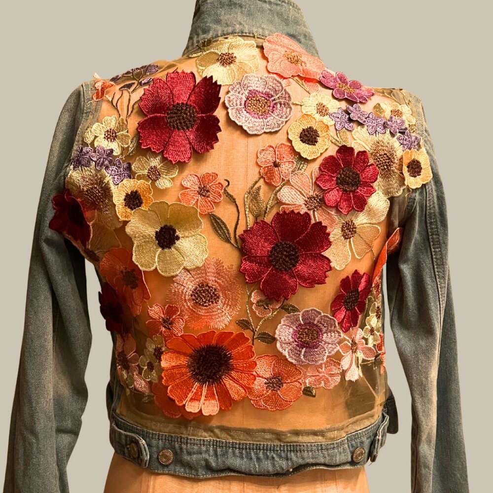 FLOWERED JEAN JACKET - Picture 2 of 2